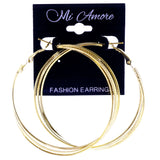 Gold-Tone Metal Hoop-Earrings #LQE4021