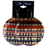 Arrow Print Dangle-Earrings Colorful & Gold-Tone Colored #LQE4023