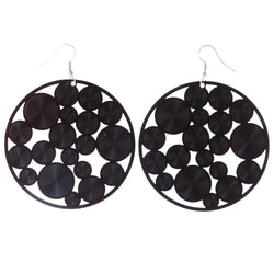 Retro Circles Dangle-Earrings Brown Color  #LQE4027