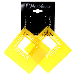 Yellow Acrylic Dangle-Earrings #LQE4049
