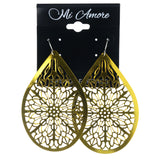 Metallic Dangle-Earrings Yellow Color  #LQE4050