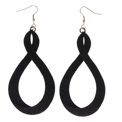 Sparkling Glitter Dangle-Earrings Black Color  #LQE4076