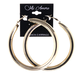 Gold-Tone Metal Hoop-Earrings #LQE4081