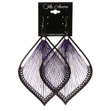 String Art Dangle-Earrings Black & Purple Colored #LQE4086