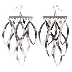 Silver-Tone Metal Dangle-Earrings #LQE4088