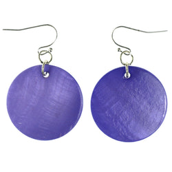 Simple Dangle-Earrings Purple & Silver-Tone Colored #LQE4101