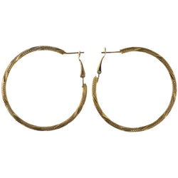 Textured Hoop-Earrings Gold-Tone Color  #LQE4112