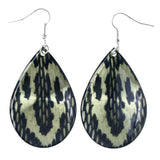 Yellow & Black Colored Metal Dangle-Earrings #LQE4119