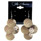 Zebra Stripes Chandelier-Earrings Gold-Tone & Pink Colored #LQE4123