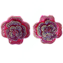 Rose AB Finish Stud-Earrings Pink Color  #LQE4127