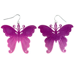 Ombre Butterfly Dangle-Earrings Purple & Pink Colored #LQE4135