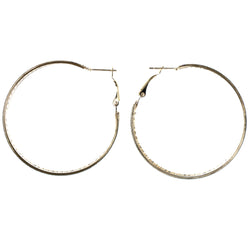 Glitter Hoop-Earrings Silver-Tone & Gold-Tone Colored #LQE4137