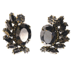 Gold-Tone & Silver-Tone Colored Metal Stud-Earrings With Crystal Accents