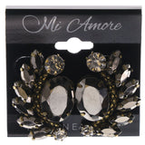 Gold-Tone & Silver-Tone Colored Metal Stud-Earrings With Crystal Accents