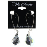 Silver-Tone Metal Dangle-Earrings With Crystal Accents #LQE4197