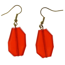 Gold-Tone Metal Dangle-Earrings With Red Crystal Accents