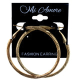 Textured Hoop-Earrings Gold-Tone Color  #LQE4213