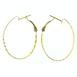 Gold-Tone Metal Hoop-Earrings #LQE4222