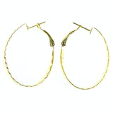 Gold-Tone Metal Hoop-Earrings #LQE4222