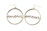 Amour Dangle-Earrings Gold-Tone Color  #LQE4227