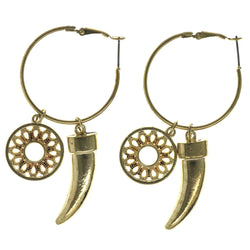 Gold-Tone Metal Hoop-Earrings