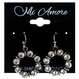 Silver-Tone Metal Dangle-Earrings With Crystal Accents #LQE4246
