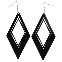 Black Acrylic Dangle-Earrings #LQE4269