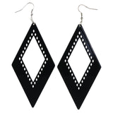 Black Acrylic Dangle-Earrings #LQE4269