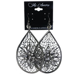 Flower Dangle-Earrings With Crystal Accents  Silver-Tone Color #LQE4290