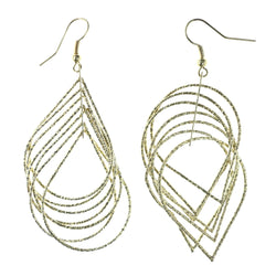 Gold-Tone Metal Dangle-Earrings #LQE4292