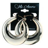 Gold-Tone Acrylic Hoop-Earrings #LQE4301