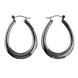 Silver-Tone Acrylic Hoop-Earrings #LQE4306