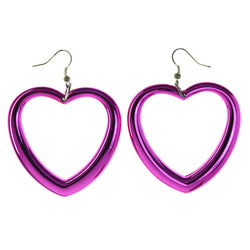 Heart Dangle-Earrings Pink Color  #LQE4307