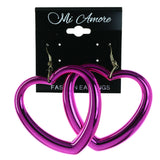 Heart Dangle-Earrings Pink Color  #LQE4307