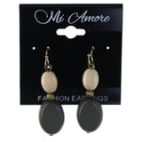 Gray & White Colored Metal Dangle-Earrings #LQE4319