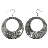 Silver-Tone Metal Dangle-Earrings