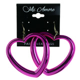 Heart Dangle-Earrings Pink Color  #LQE4330