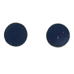 Simple Stud-Earrings Black & Silver-Tone Colored #LQE4333