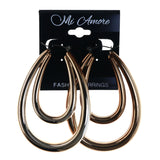 Bronze-Tone Acrylic Hoop-Earrings #LQE4348