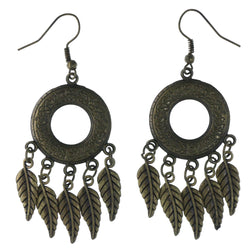 Leaf Dangle-Earrings Gold-Tone Color  #LQE4353