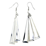 Silver-Tone Metal Dangle-Earrings With Crystal Accents #LQE4368