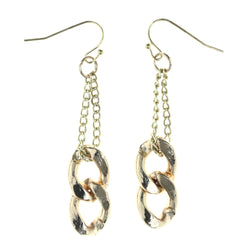 Chain Dangle-Earrings Gold-Tone Color  #LQE4370