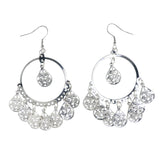 Silver-Tone Metal Dangle-Earrings #LQE4375