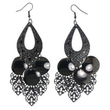 Silver-Tone Metal Dangle-Earrings #LQE4378