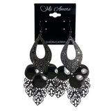 Silver-Tone Metal Dangle-Earrings #LQE4378