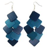 Textured Chandelier-Earrings Blue Color  #LQE4380