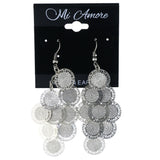 Textured Chandelier-Earrings Silver-Tone Color  #LQE4381