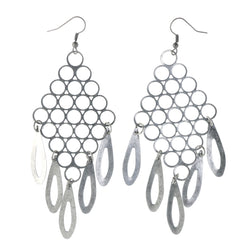 Silver-Tone Metal Dangle-Earrings #LQE4383