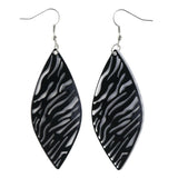 Zebra Stripe Dangle-Earrings Black & White Colored #LQE4387