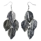 Leaf Chandelier-Earrings Silver-Tone Color  #LQE4389